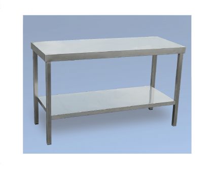 MI- Mesa total de acero-inox desmontable SIN estante. Altura total 85cm