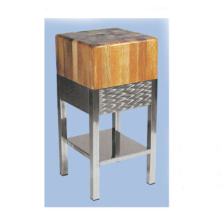 I- Tajo de 4 Pata de acero inox con faldón  Sin portacuchillos  Altura total 90cm