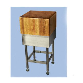 S- Tajo de 4 patas insonorizado de acero-inox. Sin portacuchillo. Altura total 90cms