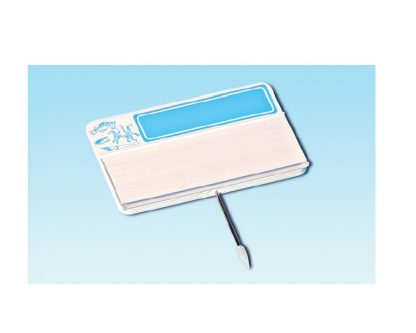Inyección con guía para etiqueta, masa azul