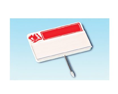 Inyección con guía para etiqueta, masa roja