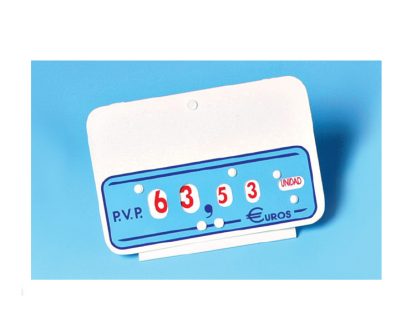Núm. ruedas, azul con rueda para indicar kilo-unid. -140gr. -1/4, con base