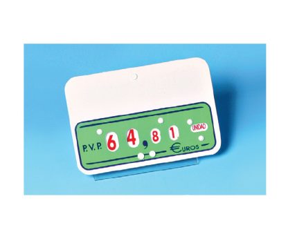 Núm. ruedas, verde con rueda para indicar kilo-unid. -140gr. -1/4, con base