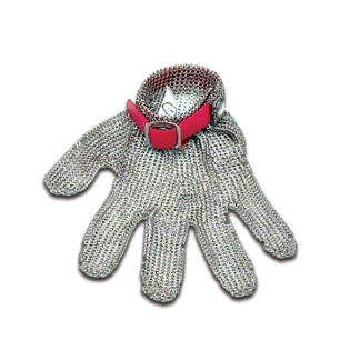 Guantes 5 dedos inox banda plástico reversibles. Guantes acero-inox