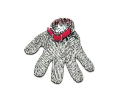 Guantes 5 dedos inox banda plástico reversibles. Guantes acero-inox