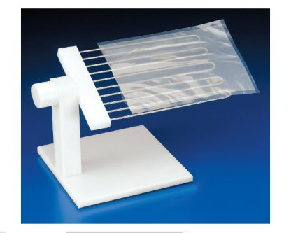 Parrilla envasadora para bolsa vacío Base polietileno. Varillas acero inox. Pomo giratorio