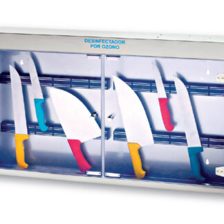 Armario esterilizador por lámpara de ozono 4 barras de imán. Puerta de metacrilato transparente para poder acceder totalmente a su interior, acier inox. Opcional: Techo inclinado ref. EC-106