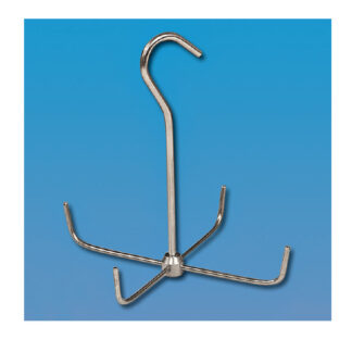 Gancho salchichero giratorio de 22 cms de altura con 4 brazos de 10 cms.