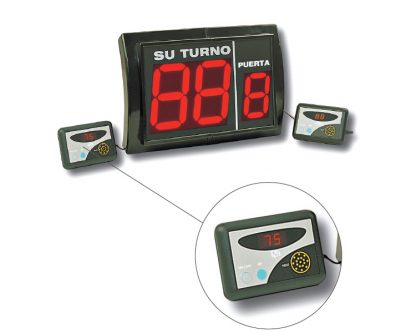Indicador de turno Visor 2 dígitos + 1 dígito punto atención. Mando con visor.