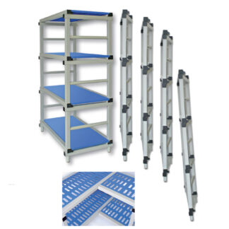 Estanterías de plástico pleg ables modulares. Estantería de plástico plegable 5 estantes