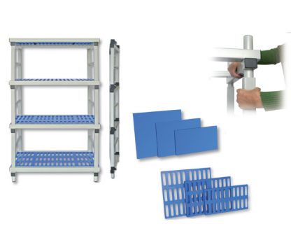 Estanterías de plástico pleg ables modulares. Estantería de plástico plegable 4 estantes - Imagen 4
