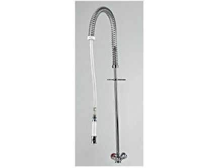 Grifo ducha extensible de dos aguas. Piña blanca.