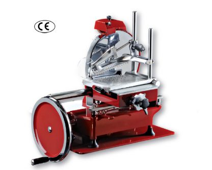 Cortadora fiambres manual 250. Espesor corte 0+2. Capacidad corte (Grueso) de 150 x 185 mm. Posición sobremesa.