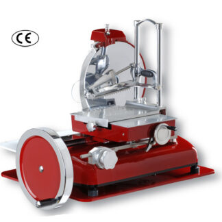 Cortadora fiambres manual 300. Espesor corte 0+2. Capacidad corte (Grueso) de 190 x 230 mm. Posición sobremesa.
