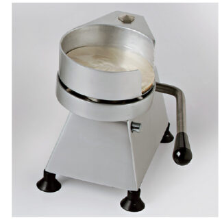 Maquina hamburguesera semiautomática 1 unidad en acero inox. redonda. Tipo papel celofán ref. PH-8. Características igual ref. MH-10