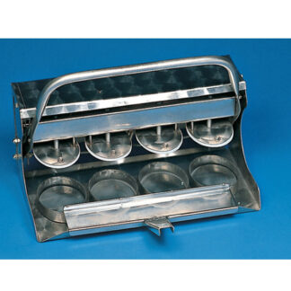 Hamburguesera acero-inox de 4 unidades ovalada