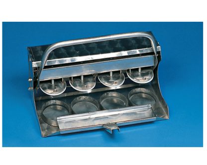 Hamburguesera acero-inox de 4 unidades ovalada
