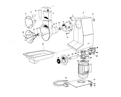 Ralladora mozarella Cuerpo: acero inoxidable. Potencia: 0,35 HP. Motor monofásico 220 V. Peso 14 kg. Producción: 50 kg/h. - Imagen 2