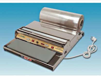 Máquina retractilar, acero-inox Con placa de calor. Interruptor para placa calor ON/OFF. Interruptor para resistencia corte ON/OFF.