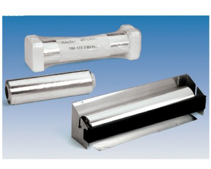 Dispensador inox papel aluminio 45 cm inox, con cuchilla