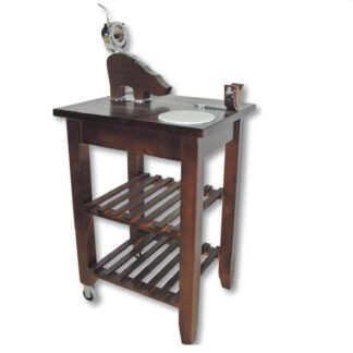 Mesa jamonera con soporte jamón inox giratorio