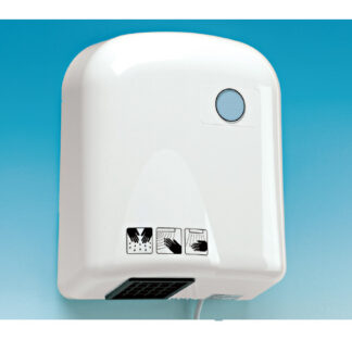Secamanos Control: celula de infrarrojos por proximidad. Caudal Aire: 225 m3/h. Interruptor aire: frío-caliente