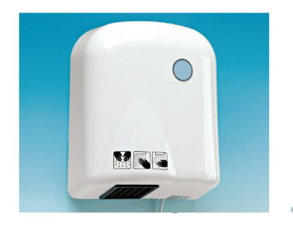 Secamanos Control: celula de infrarrojos por proximidad. Caudal Aire: 225 m3/h. Interruptor aire: frío-caliente
