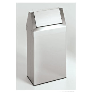 Papelera basculante acero-inox Tapa basculante. Parte superior extraible