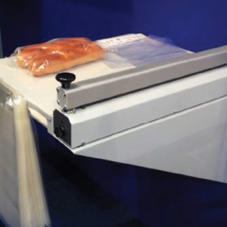 Soldadora de bolsas magnético Soporte pared opcional. Especial para entrada hipermercados. Barra de soldadura de 50 cm.