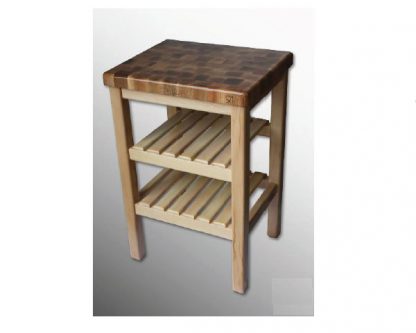 Mesa cocina madera Con dos estantes, CON o SIN  cuatro ruedas giratorias con freno. Altura 90 cm